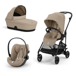 Cybex Gold Trio Melio Almond Beige con Telaio Carbon con Cloud G