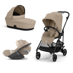 Cybex Gold Trio Melio Almond Beige con Telaio Carbon con Cloud T