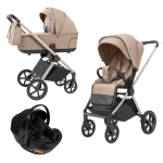 Carrello Trio Ultra Floral Beige con seggiolino auto Engo Venicci