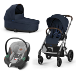 Cybex Gold Trio New Balios S Lux Ocean Blue Telaio Silver Con Aton S2 2025