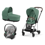 Cybex Platinum Trio Mios 3.0 Leaf Green Telaio Chrome Brown con Aton S2