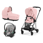 Cybex Platinum Trio Mios 3.0 Peach Pink Telaio Matt Black con Aton S2