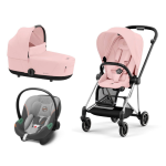 Cybex Platinum Trio Mios 3.0 Peach Pink Telaio Chrome Black con Aton S2