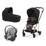 Cybex Platinum Trio Mios 3.0 Sepia Black Telaio RoseGold con Aton S2