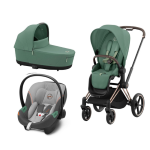 Cybex Platinum Trio Priam 4.0 Leaf Green Telaio RoseGold con Aton S2 