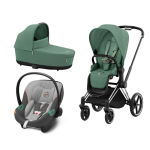 Cybex Platinum Trio Priam 4.0 Leaf Green Telaio Chrome Black con Aton S2