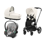 Cybex Platinum Trio Priam 4.0 Off White Telaio Matt Black con Aton S2