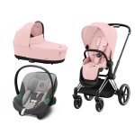 Cybex Platinum Trio Priam 4.0 Peach Pink Telaio Chrome Black con Aton S2