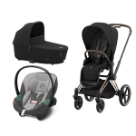 Cybex Platinum Trio Priam 4.0 Sepia Black Telaio RoseGold con Aton S2 