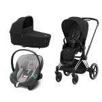 Cybex Platinum Trio Priam 4.0 Sepia Black Telaio Chrome Black con Aton S2