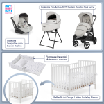 Kit Nascita con Inglesina Trio Aptica Opal Ivory e Darwin Infant Recline + Culla Lettino Raffaello Art Design Isy Bianco 