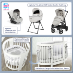 Kit Nascita con Inglesina Trio Aptica Opal Ivory e Darwin Infant Recline + Raffaello Art Design Culla Lettino Giulia Bianco