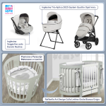 Kit Nascita con Inglesina Trio Aptica Opal Ivory e Darwin Infant Recline + Raffaello Art Design Culla Lettino Giulia Bianco/Grigio