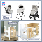 Kit Nascita con Inglesina Trio Aptica Opal Ivory e Darwin Infant Recline + Bebex Lettino Culla Kresco Bianco Naturale