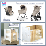 Kit Nascita con Inglesina Trio Aptica Pashmina Beige e Darwin Infant Recline + Bebex Lettino Culla Kresco Bianco Naturale