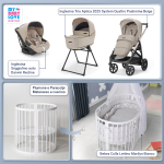 Kit Nascita con Inglesina Trio Aptica Pashmina Beige e Darwin Infant Recline + Bebex Culla Lettino Marilyn Bianco