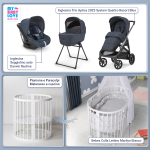 Kit Nascita con Inglesina Trio Aptica Resort Blue e Darwin Infant Recline + Bebex Culla Lettino Marilyn Bianco