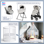 Kit Nascita con Inglesina Trio Aptica Opal Ivory e Darwin Infant Recline + Bebex Culla Lettino evolutivo Marilyn LED