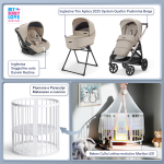 Kit Nascita con Inglesina Trio Aptica Pashmina Beige e Darwin Infant Recline + Bebex Culla Lettino evolutivo Marilyn LED