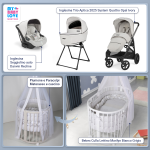 Kit Nascita con Inglesina Trio Aptica Opal Ivory e Darwin Infant Recline + Bebex Culla Lettino Marilyn Grigio 