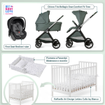 Kit Nascita con Chicco Trio Bellagio Fir Tree e First Seat Recline + Raffaello Art Design Kit Isy Bianco