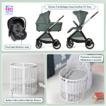 Kit Nascita con Chicco Trio Bellagio Fir Tree e First Seat Recline + Bebex Culla Lettino Marilyn Bianco