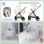 Kit Nascita con Chicco Trio Bellagio Amber Glow e First Seat Recline + Bebex Culla Lettino Marilyn Grigio