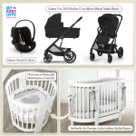 Kit Nascita con Cybex Trio Balios S Lux 2025 Moon Black e e Cloud G + Raffaello Art Design Culla Lettino Giulia Bianco