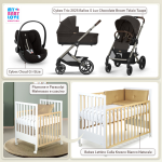 Kit Nascita con Cybex Trio Balios S Lux 2025 Chocolate Brown e Cloud G + Bebex Lettino Culla Kresco Bianco Naturale