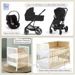 Kit Nascita con Cybex Trio Balios S Lux 2025 Moon Black e Cloud G + Bebex Lettino Culla Kresco Bianco Naturale