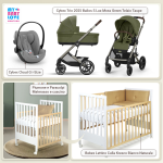 Kit Nascita con Cybex Trio Balios S Lux 2025 Moss Green e Cloud G + Bebex Lettino Culla Kresco Bianco Naturale