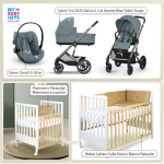 Kit Nascita con Cybex Trio Balios S Lux 2025 Stormy Blue e Cloud G + Bebex Lettino Culla Kresco Bianco Naturale