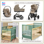 Kit Nascita con Cybex Trio Balios S Lux 2025 Almond Beige e Cloud G + Bebex Lettino Culla Kresco Verde Naturale
