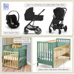 Kit Nascita con Cybex Trio Balios S Lux 2025 Moon Black e Cloud G + Bebex Lettino Culla Kresco Verde Naturale