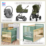 Kit Nascita con Cybex Trio Balios S Lux 2025 Moss Green e Cloud G + Bebex Lettino Culla Kresco Verde Naturale