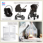 Kit Nascita con Cybex Trio Balios S Lux 2025 Chocolate Brown e Cloud G + Bebex Culla Lettino evolutivo Marilyn LED