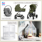 Kit Nascita con Cybex Trio Balios S Lux 2025 Moss Green e Cloud G + Bebex Culla Lettino evolutivo Marilyn LED