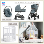 Kit Nascita con Cybex Trio Balios S Lux 2025 Stormy Blue e Cloud G + Bebex Culla Lettino evolutivo Marilyn LED