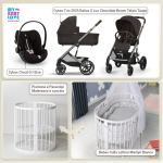 Kit Nascita con Cybex Trio Balios S Lux 2025 Chocolate Brown e Cloud G + Bebex Culla Lettino Marilyn Bianco