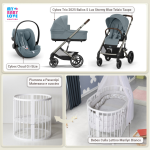 Kit Nascita con Cybex Trio Balios S Lux 2025 Stormy Blue e Cloud G + Bebex Culla Lettino Marilyn Bianco