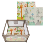 MS Parco giochi L 120×120 Tortora con Trendy 8909 Elefante con doppio design
