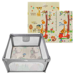 MS Parco giochi L 120×120 Grigio con Trendy 8910 Giraffa con doppio design