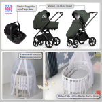 Kit Nascita con Venicci Trio Claro Forest e Cloud Tiago + Bebex Culla Lettino Marilyn Sabbia