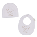 Nanan Set Berretta e Bavaglio Orsetto T Bow Rosa 