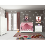 Bebex Lettino Future Lab Bianco (Kit Tessile Rosa)