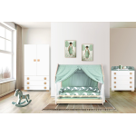 Bebex Lettino Future Lab Bianco (Kit Tessile Verde)