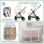 Kit Nascita con Chicco Trio Bellagio Amber Glow e First Seat Recline + Bebex Culla Lettino Marilyn Naturale