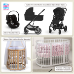 Kit Nascita con Cybex Trio Balios S Lux 2025 Moon Black e Cloud G + Bebex Culla Lettino Marilyn Naturale