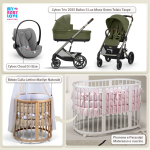 Kit Nascita con Cybex Trio Balios S Lux 2025 Moss Green e Cloud G + Bebex Culla Lettino Marilyn Naturale