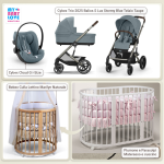 Kit Nascita con Cybex Trio Balios S Lux 2025 Stormy Blue e Cloud G + Bebex Culla Lettino Marilyn Naturale